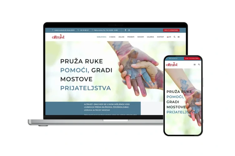 Udruga Altruist Mostar – izrada web stranice i brandiranje